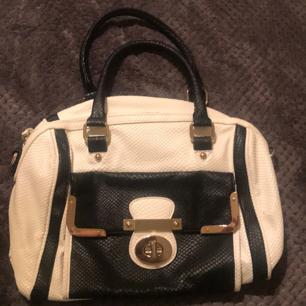 White and black snake satchel